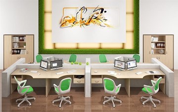 Набор мебели в офис SIMPLE с эргономичными столами и шкафом в Тюмени - предосмотр 6